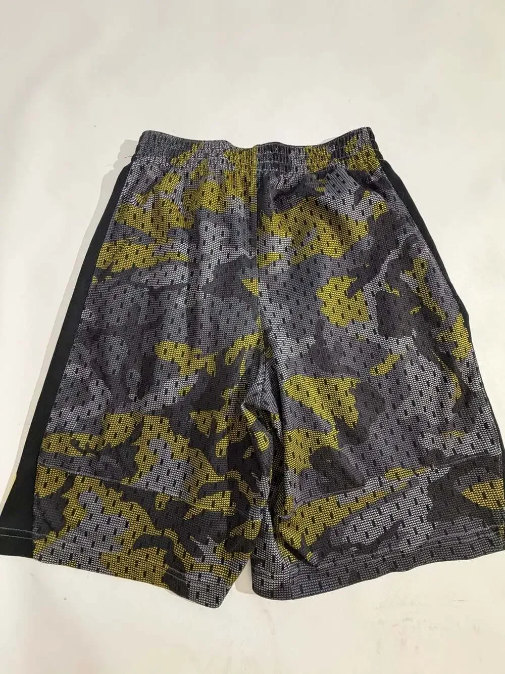 Nike Dri-Fit Shorts Camo Yellow Black Elite Basketball Mesh Mens L